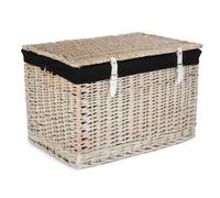 Red Hamper 60cm White Wash Chest Picnic Basket with Cotton Lining in Black Red Hamper Black