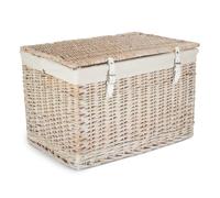 Red Hamper 60cm White Wash Chest Picnic Basket with Cotton Lining Red Hamper White