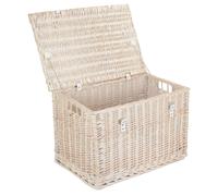 Red Hamper 60cm Whitewash Chest Wicker Storage Basket - Brown