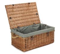 Red Hamper 61cm Double Steamed Rope Handled Trunk with Grey Lining in Brown Red Hamper Brown