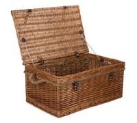 Red Hamper 61cm Double Steamed Rope Handled Trunk with White Lining - Brown