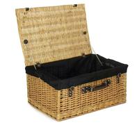 Red Hamper 62cm Buff Willow Wicker Picnic Basket - Black