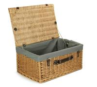 Red Hamper 62cm Buff Willow Wicker Picnic Basket - Grey