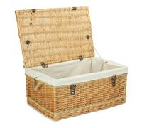 Red Hamper 62cm Roped Handled Buff Willow Wicker Picnic Basket - White