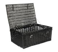 Red Hamper 67Cm Black Wicker Rope Handled Picnic Basket