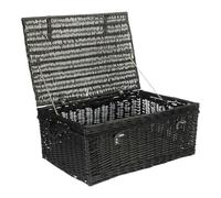 Red Hamper 67cm Black Wicker Rope Handled Picnic Basket - Black