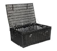 Red Hamper 67cm Black Wicker Rope Handled Picnic Basket Red Hamper Black