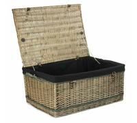 Red Hamper 72cm Antique Wash Rope Handled Picnic Basket - Black