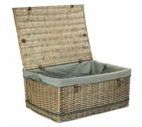 Red Hamper 72cm Antique Wash Rope Handled Picnic Basket - Grey