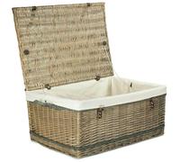 Red Hamper 72cm Antique Wash Rope Handled Picnic Basket - White