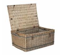 Red Hamper 72cm Antique Wash Rope Handled Trunk Picnic Basket in Brown Red Hamper Brown
