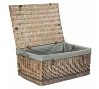 Red Hamper 72cm Antique Wash Rope Handled Picnic Basket - Grey - Wicker - 1