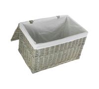 Red Hamper 72cm Grey Wash Finish Storage Wicker Hamper Basket