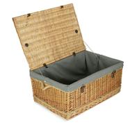 Red Hamper 72cm Rope Handled Trunk Wicker Picnic Basket - Grey - Wicker - 1