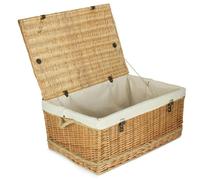 Red Hamper 72cm Rope Handled Trunk Wicker Picnic Basket - White - Wicker - 1