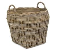 Red Hamper Amphora Rattan Log Basket with Cordura Lining - Brown