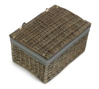 Red Hamper Antique Wash Cotton Lined Storage Basket - Medium