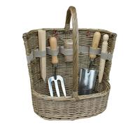 Wicker Antique Wash Deluxe Garden Tool Basket Red Hamper Grey L