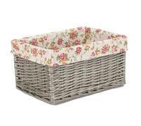 Red Hamper Antique Wash Garden Rose Wicker Storage Baskets - Medium