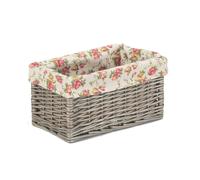Red Hamper Antique Wash Garden Rose Wicker Storage Baskets - Small