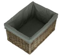 Red Hamper Antique Wash Grey Cotton Grey Lined Wicker Storage Baskets - Grey - Wicker - 1