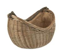 Red Hamper Antique Wash Rope Handled Wicker Carrying Basket