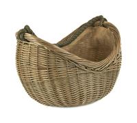 Red Hamper Antique Wash Rope Handled Wicker Log Basket - Brown