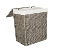 Red Hamper Antique Wash Slim Wicker Laundry Basket