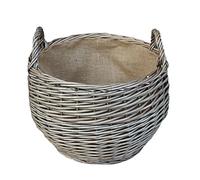 Red Hamper Antique Wash Stumpy Wicker Basket, Wicker, Brown, 31 x 43 x 43 cm