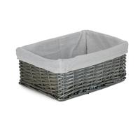 Red Hamper Antique Wash Wicker Storage Basket with Lining - Medium