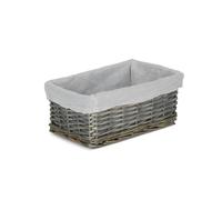 Wicker Antique Wash Storage Basket with White Lining Red Hamper White S