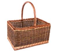 Red Hamper Bakers Wicker Shopping Basket Green Finish