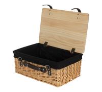 Red Hamper Buff Black Lined Willow Empty Picnic Basket with Pinewood Lid in Brown | Size: Large Red Hamper Brown L