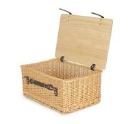 Red Hamper Buff Willow Empty Picnic Basket with Pinewood Lid - Extra Large