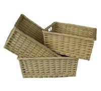 Red Hamper Buff Willow Kitchen Wicker Storage Basket - Set of 3