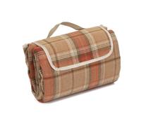 Red Hamper Burnt Orange Polyester Fleece Tartan Picnic Blanket