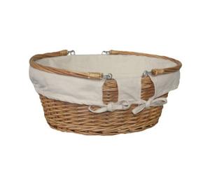Red Hamper C005W Wicker Large Swing Handle Basket Shopper White Lining