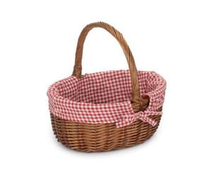 Red Hamper C018 Wicker Shopping Basket Double Steamed Oval Shopper