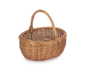 Red Hamper C044 Wicker Shopping Basket Small Deluxe Shopper