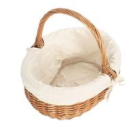 Deluxe Shopping Basket with White Lining - Brown / Small