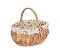 Red Hamper C045R Wicker Deluxe Shopping Basket With Rose Lining
