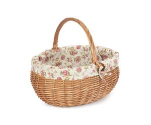Red Hamper C045R Wicker Deluxe Shopping Basket With Rose Lining
