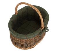 Red Hamper C083G Wicker Large Green Tweed Lined Country Oval Shopping Basket