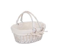 Red Hamper C103W Wicker Small White Swing Handle Shopper With White Lining