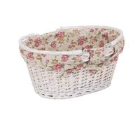 Red Hamper C104R Wicker Medium White Swing Handle Shopper With Garden Rose Lining