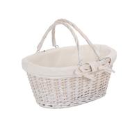 Red Hamper C104W Wicker Medium White Swing Handle Shopper With White Lining