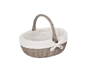 Red Hamper C108W Wicker Large Lined Antique Wash Bathroom Shopping Basket