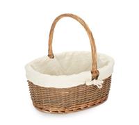 Red Hamper C120W/2 Medium Oval Unpeeled Willow Shopping Basket With White Lining