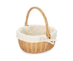 Red Hamper C122 Wicker Shopping Basket Buff Willow Oval Shopper