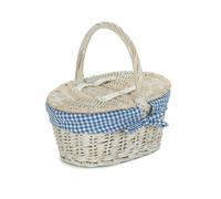 Red Hamper Childs White Wash Butterfly Lidded Wicker Basket - Blue